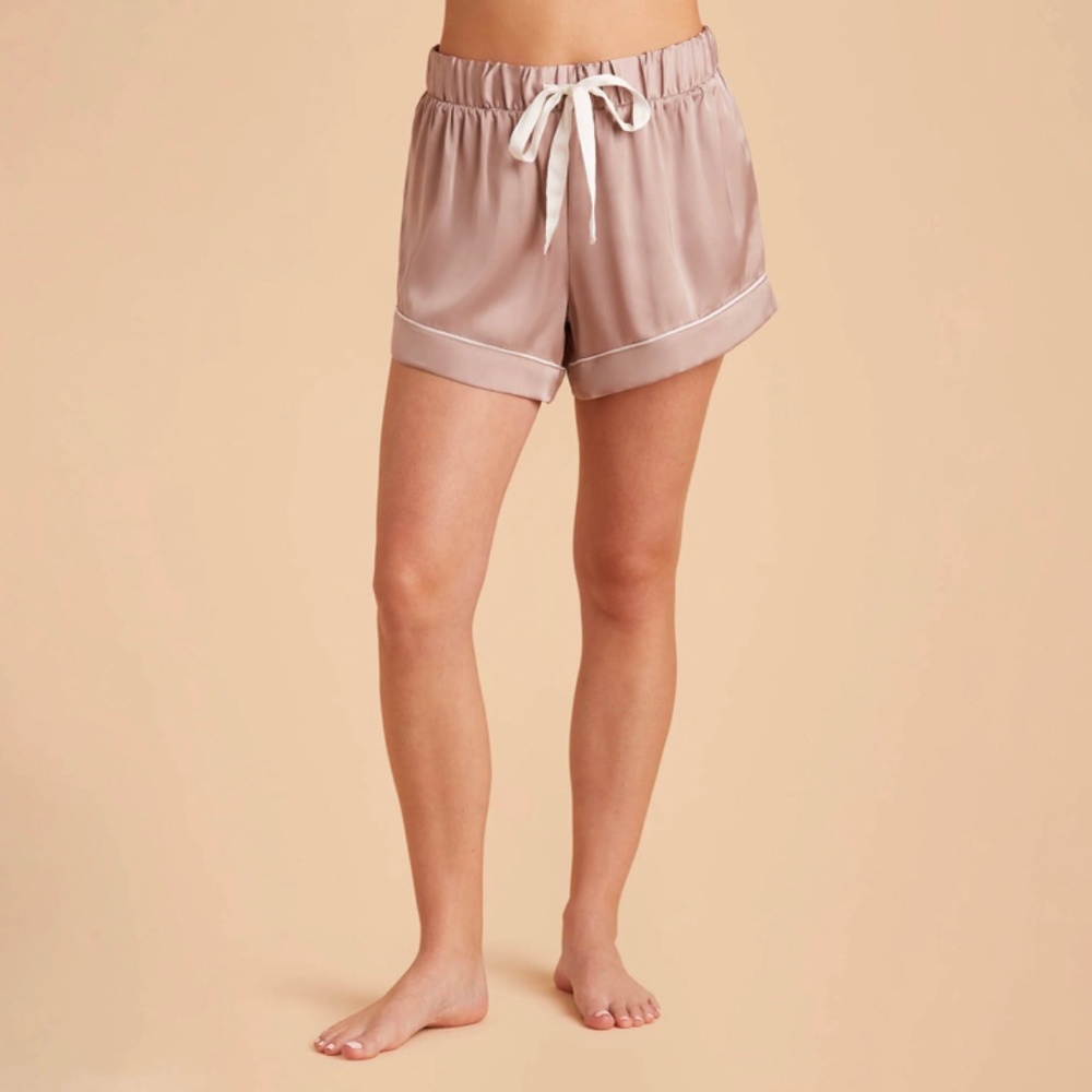 Birdy Grey Satin Pajama Shorts- Mauve Taupe